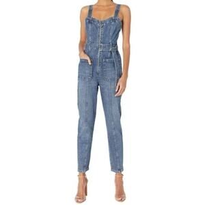 La Vie Rebecca Taylor EUC Blue Denim Big Pockets Jumpsuit Size S